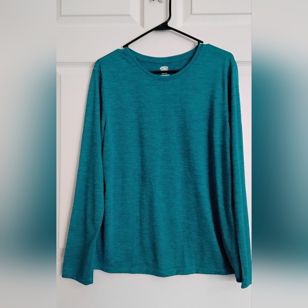 Athletic Works Teal Long Sleeve Women's Tee